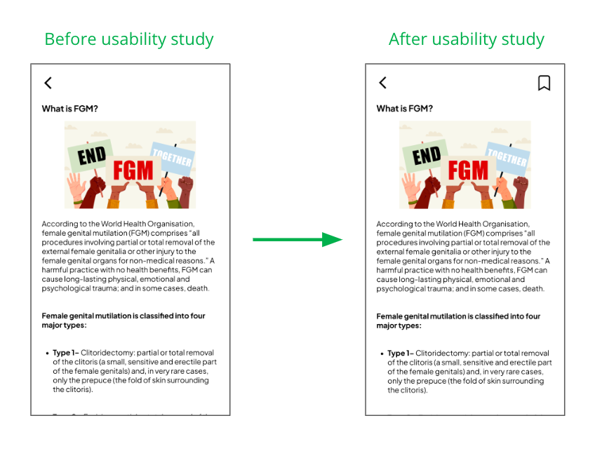 Bookmarks before and after